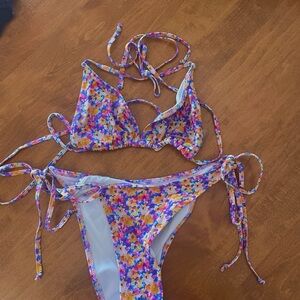 Bright swimwear flower bikini